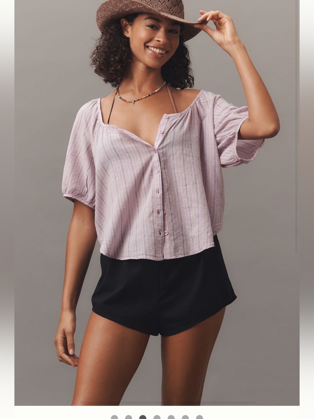 Anthropologie Pilcro Lavender Button- Blouse